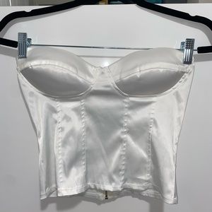 Satin corset top.